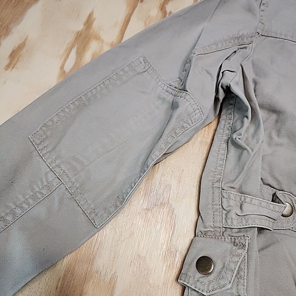 KUT FROM THE KLOTH‎ Women's CARGO JACKET~Size S~COTTON Tan Full ZIP + SNAP EUC - Picture 4 of 10